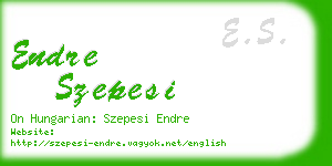 endre szepesi business card